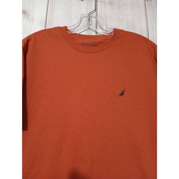 Nautica Tshirt Men's Medium Orange Crew Neck Short‎ Sleeve - Picture 3 of 5